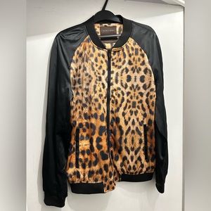 ZARA MAN satin leopard baseball jacket